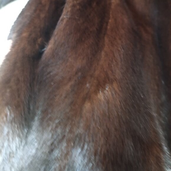 Vintage Lagase Furs Women's Brown Luxury Customized Mink Fur Coat Size L - Picture 12 of 14